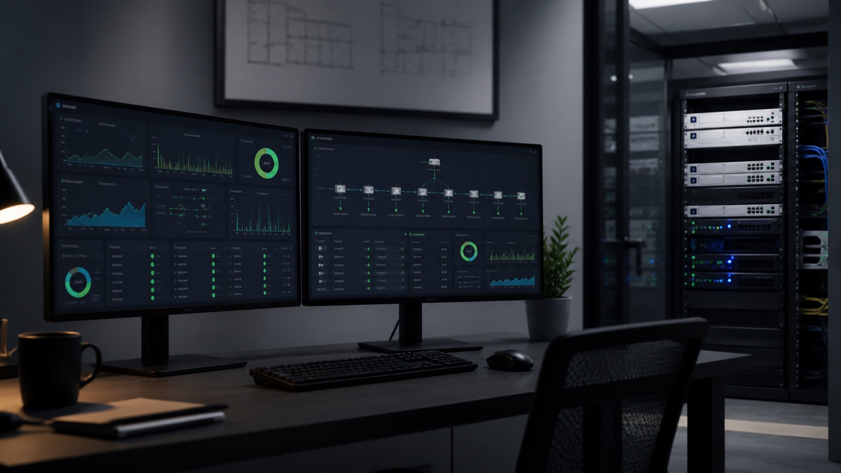 Business reporting dashboard on a work desk